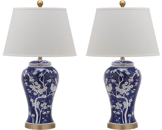 Spring Blossom Table Lamp Set in Multi
